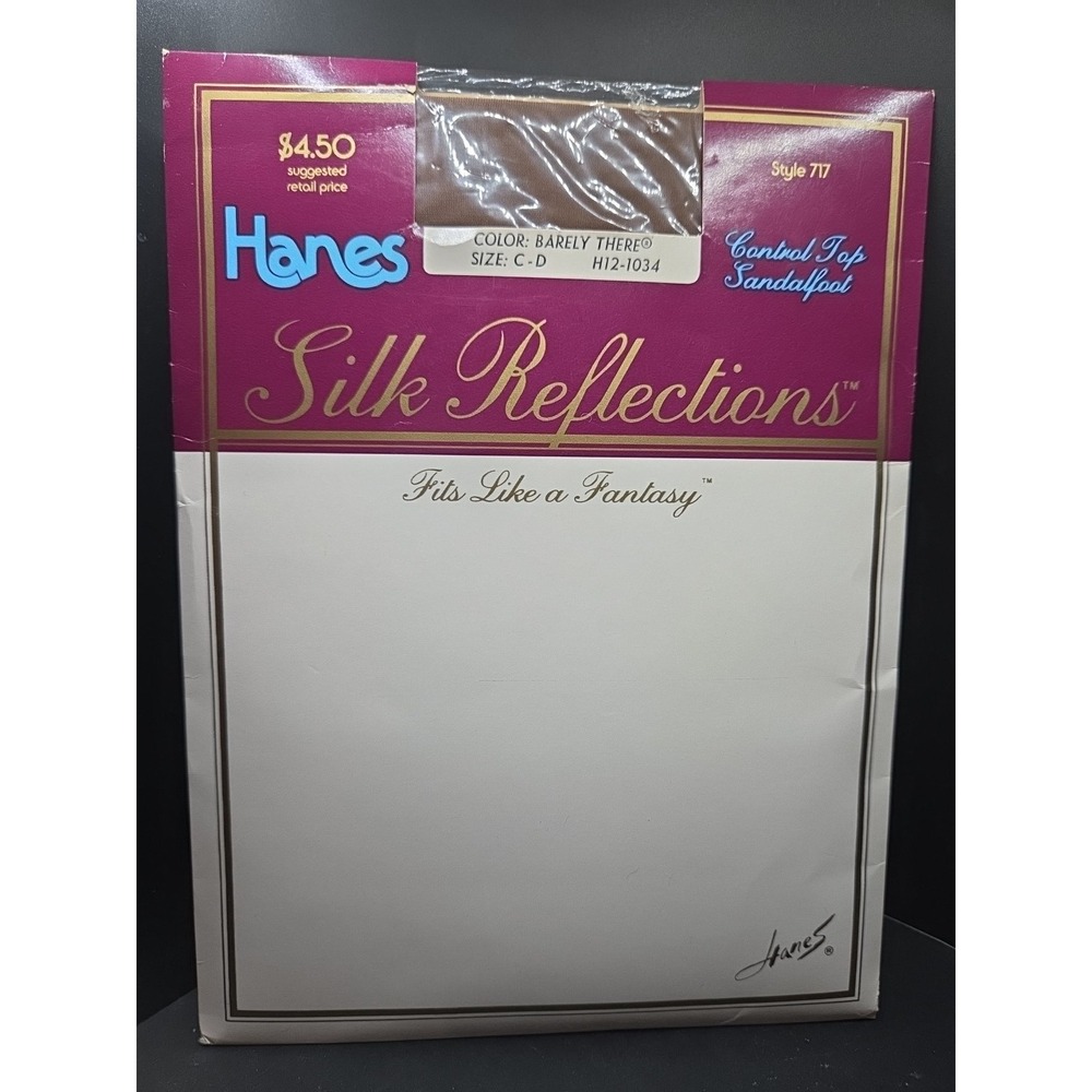 Hanes Silk Reflections Pantyhose Size CD Style 717 Barely There Control Top